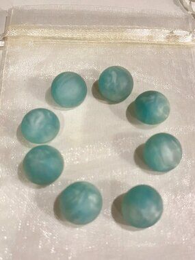 8 PC Set Vintage Buttons Seafoam